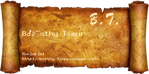 Básthy Timur névjegykártya
